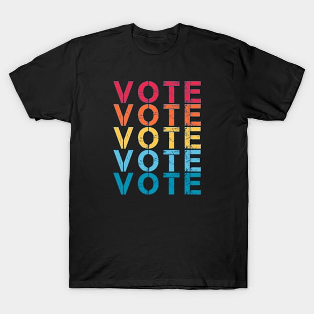 Vote Vintage Retro Style Distressed Text Elections 2020 Gift T-Shirt by Inspire Enclave